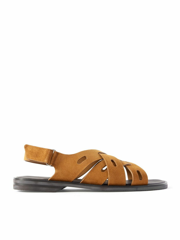 Photo: John Lobb - Seaford Cutout Suede Sandals - Brown