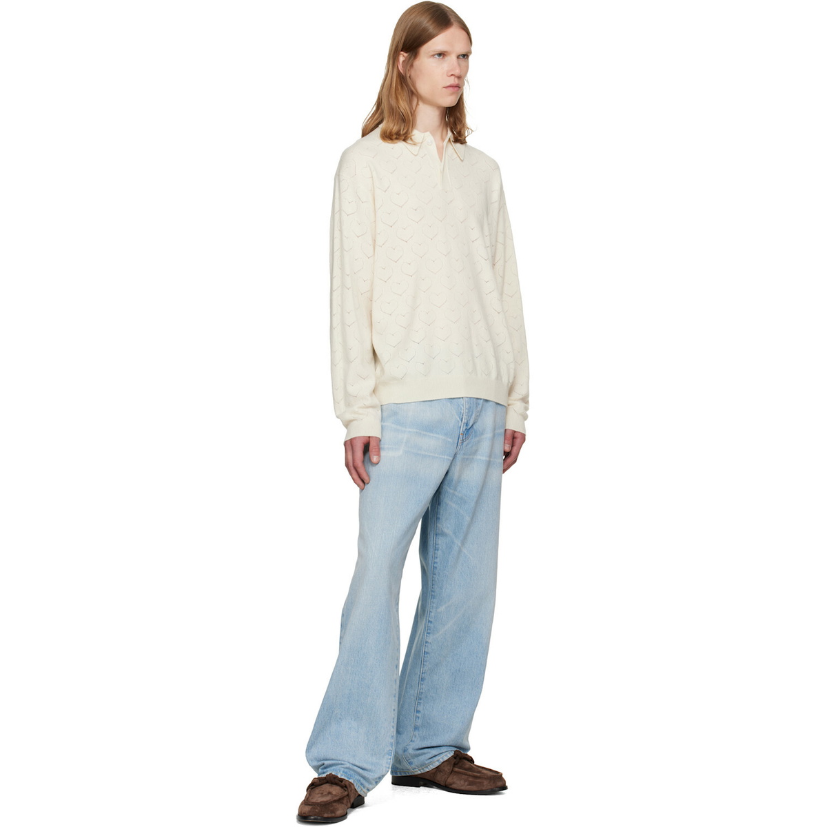 vowels Off-White Eyelet Polo