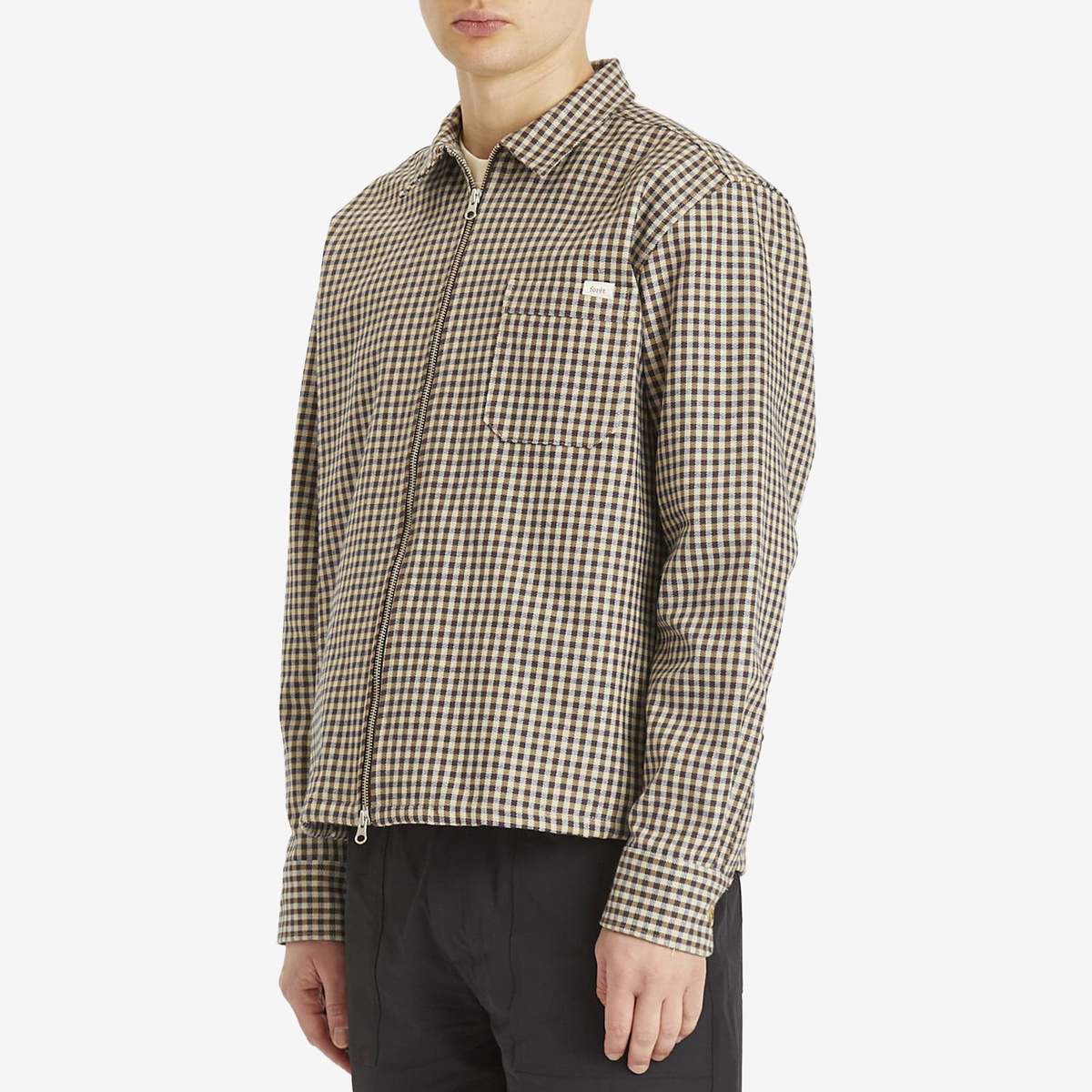 Foret Men's Cabin Zip Shirt Jacket in Brown Check