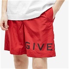 Givenchy Men's 4G Logo Long Swim Short in Vermillion