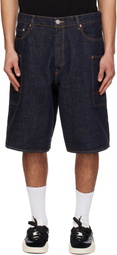 Kenzo Navy Kenzo Paris Cargo Monkey Fit Denim Shorts