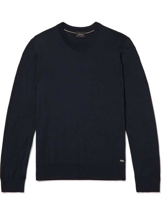 Photo: Brioni - Slim-Fit Wool Sweater - Blue