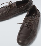 Prada Shuffle leather boat shoes