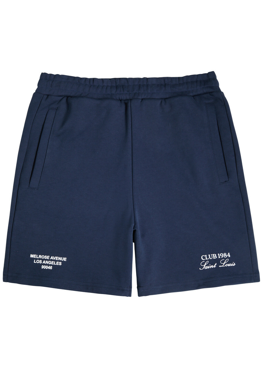 Club 1984 Melrose Printed Cotton Shorts Navy