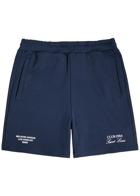 Photo: Club 1984 Melrose Printed Cotton Shorts Navy