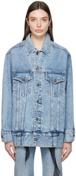 KHAITE Blue Grizzo Denim Jacket