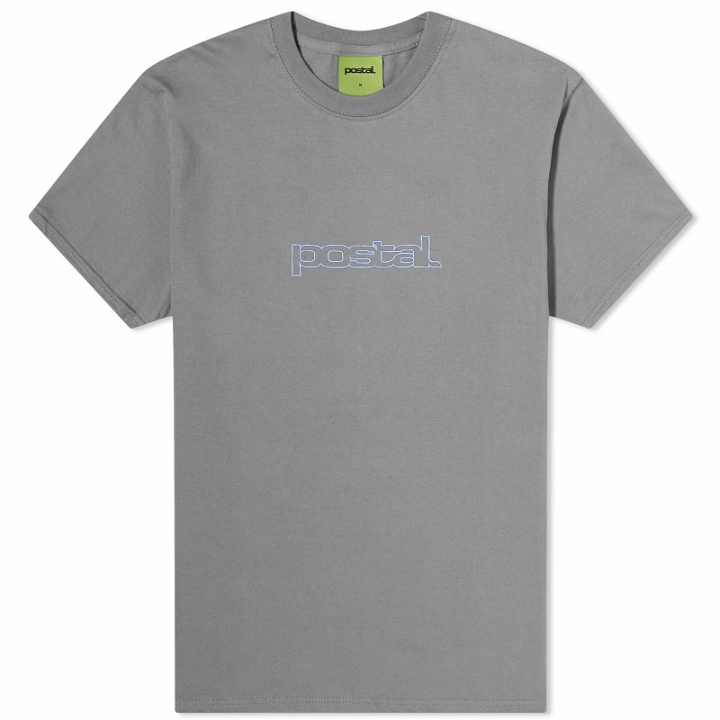Photo: POSTAL Men's Outline Logo T-Shirt in Concrete
