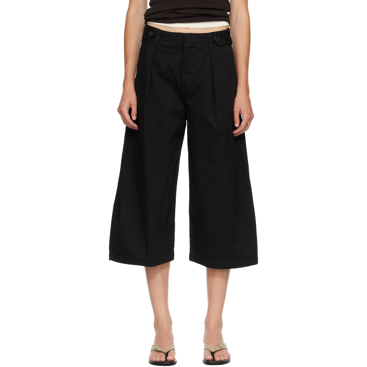 Citizens of Humanity Black Cocoon Culotte Trousers