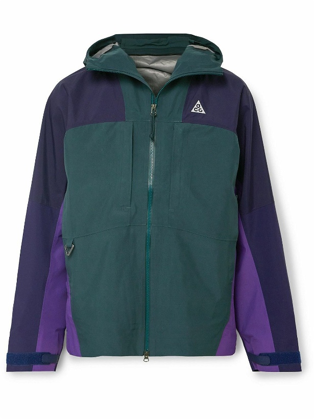 Photo: Nike - ACG Misery Ridge Colour-Block Storm-FIT ADV GORE-TEX® Hooded Jacket - Purple