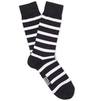 Armor Lux - Striped Stretch Cotton-Blend Socks - Midnight blue