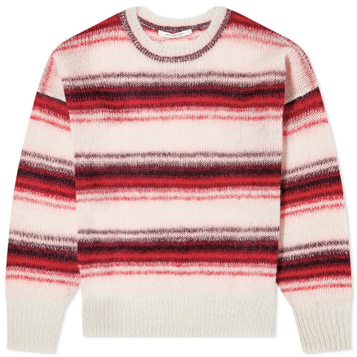 Photo: Etre Cecile Women's Stripe Mohair Knitted Sweater in Red/Cream