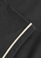 Frame The Ringer Pipe-trim Cotton T-shirt Navy