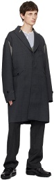 Kiko Kostadinov Gray Peaked Lapel Coat