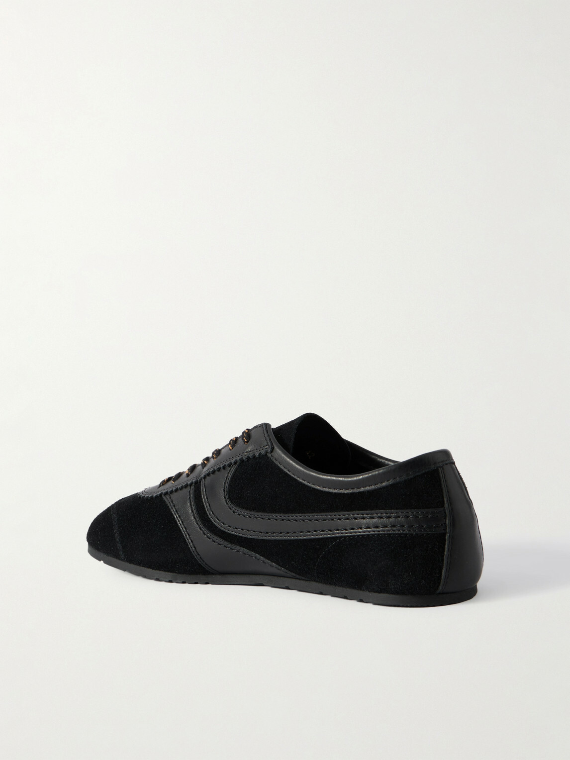 Dries Van Noten - Leather-Trimmed Suede Sneakers - Black