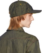 Marni Green & Yellow Distressed Denim Cap