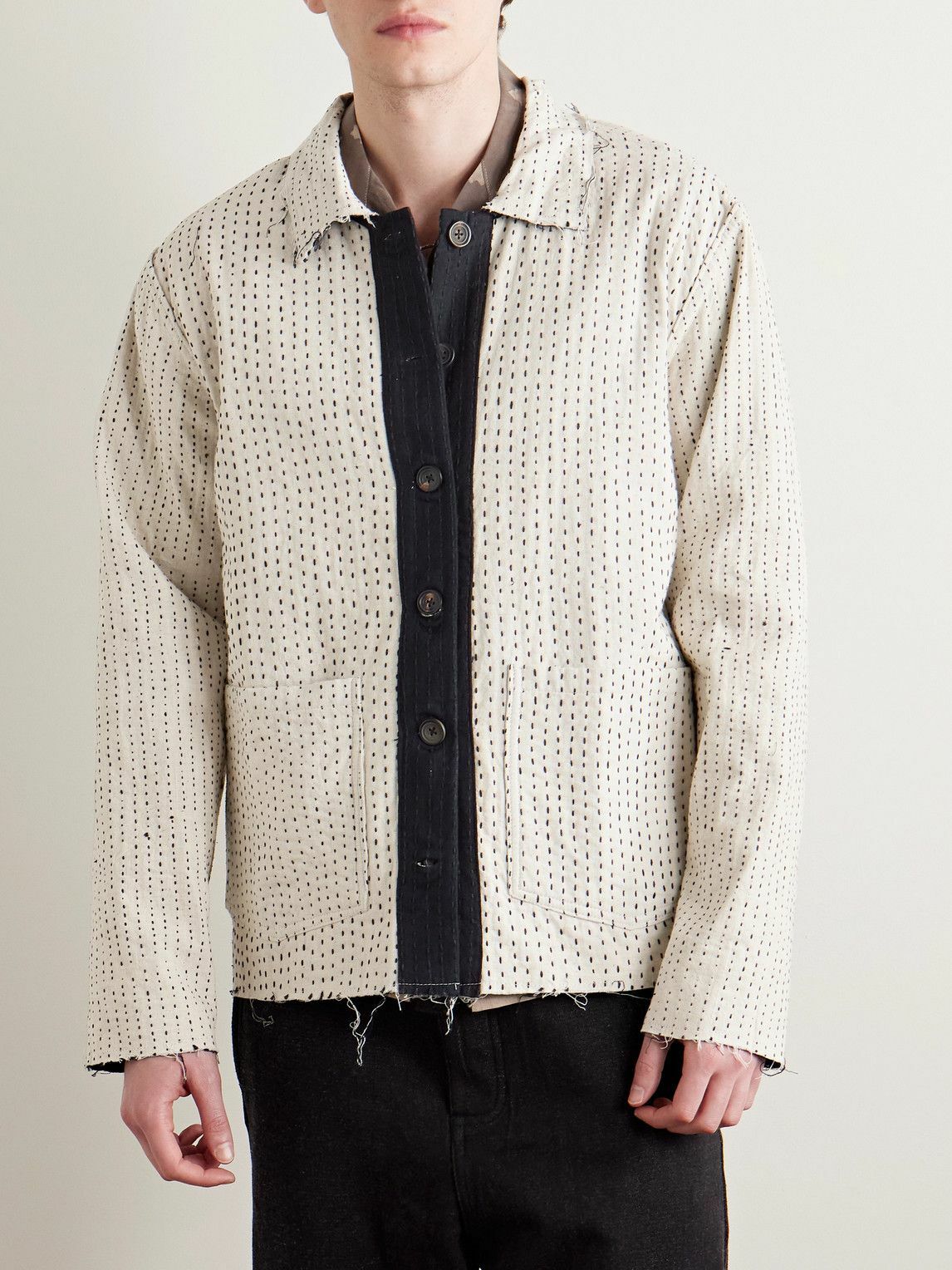 Kartik Research - Reversible Frayed Embroidered Cotton-Voile