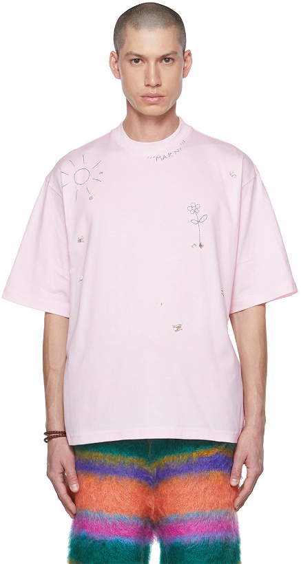 Photo: Marni Pink Embroidered T-Shirt