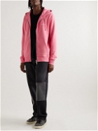 Balmain - Logo-Flocked Cotton-Jersey Zip-Up Hoodie - Pink