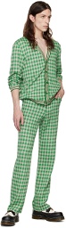 Anna Sui SSENSE Exclusive Green Gingham Trousers