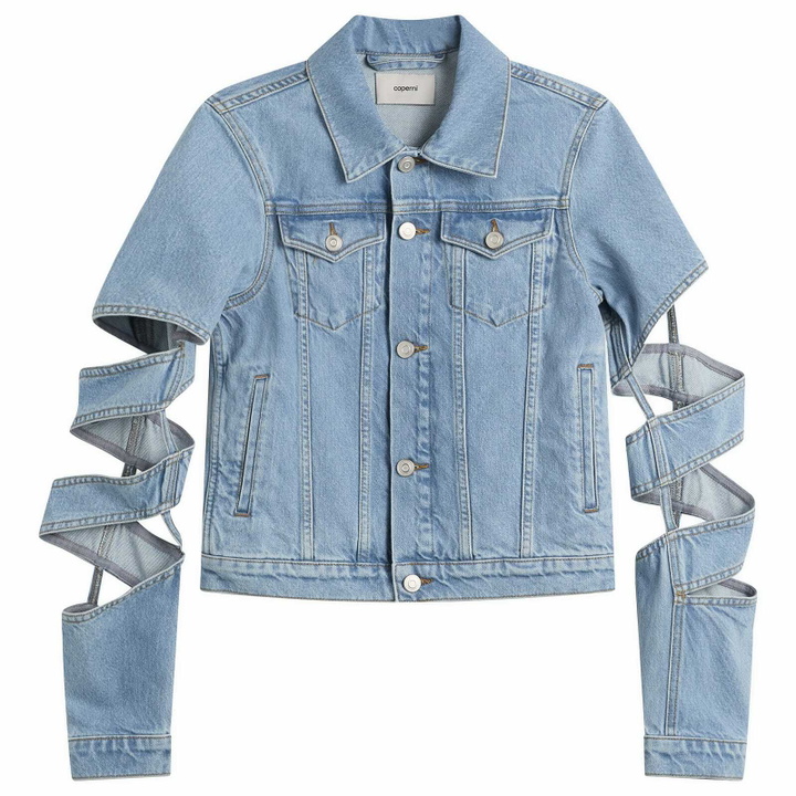 Photo: Coperni Women's Spiral Denim Jacket in Blue Light