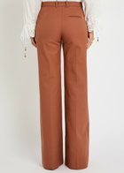 Chloe Flared-leg Canvas Trousers Light Brown