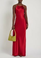 Reformation Jeany Halterneck Silk Maxi Dress Red