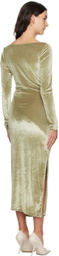 Helmut Lang Khaki Asymmetrical Maxi Dress