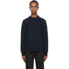 Sefr Navy Leth Sweater