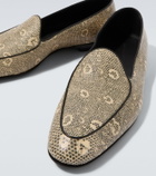 Manolo Blahnik Modena snake-effect leather loafers
