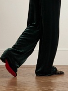 Christian Louboutin - Dandelion Studded Grosgrain-Trimmed Velvet Loafers - Black
