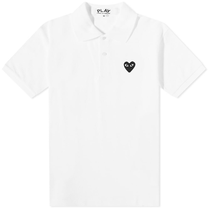 Photo: Comme des Garçons Play Men's Black Heart Polo Shirt in White