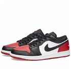 Air Jordan Men's 1 Low Sneakers in White/Black Varsity Red