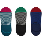 Paul Smith - Three-Pack Striped Mercerised Stretch Cotton-Blend No-Show Socks - Multi