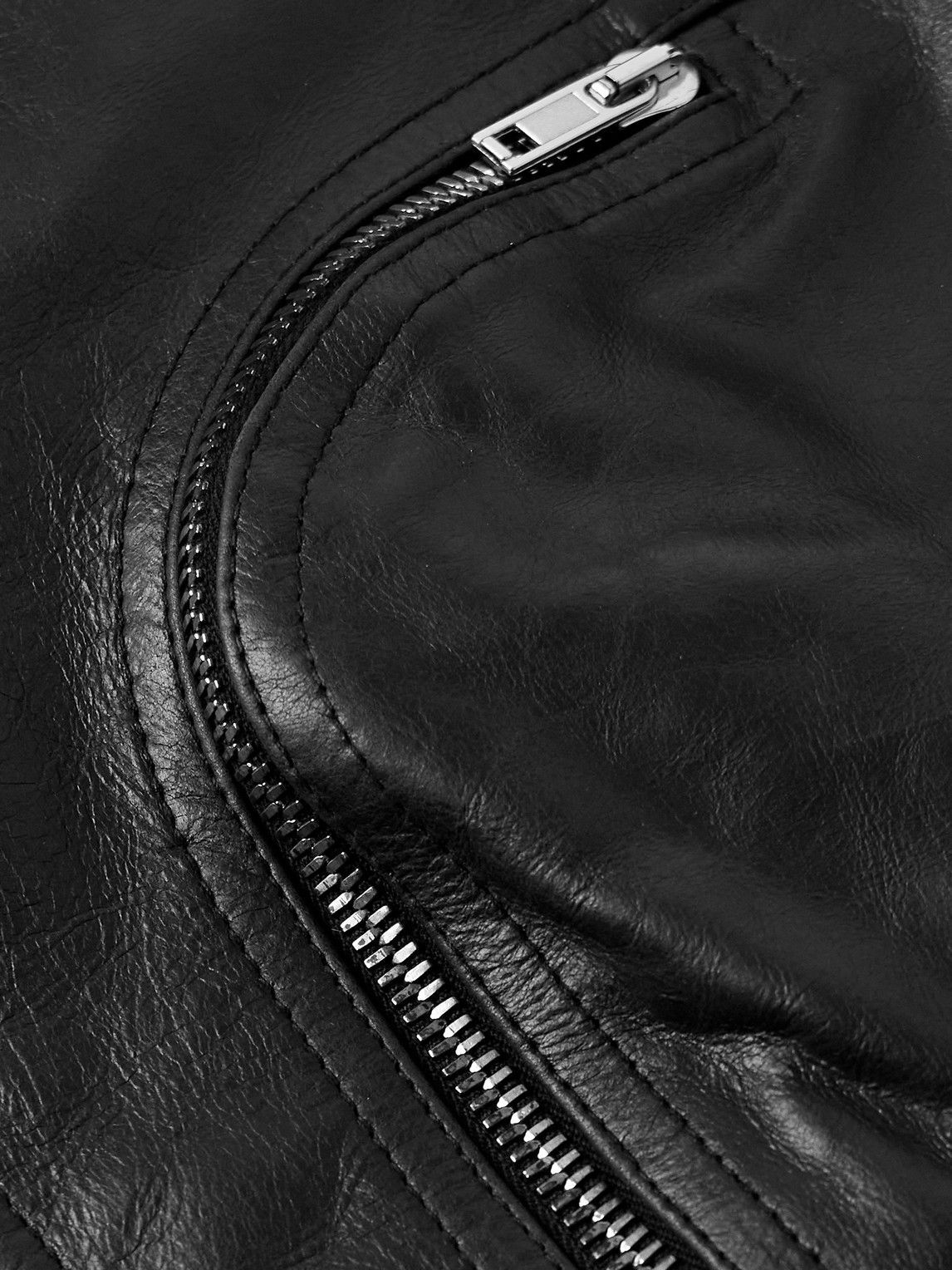 Rick Owens - Stooges Slim-Fit Leather Biker Jacket - Black