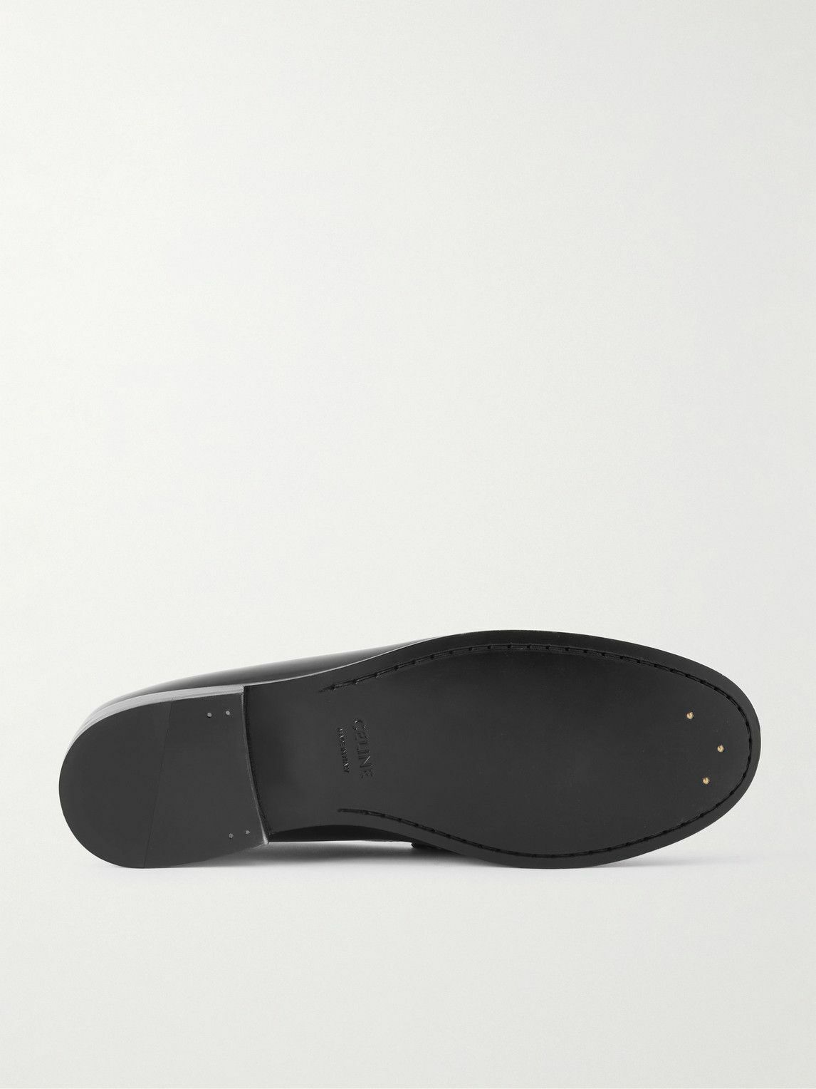 CELINE - Triomphe Logo-Embellished Leather Loafers - Black