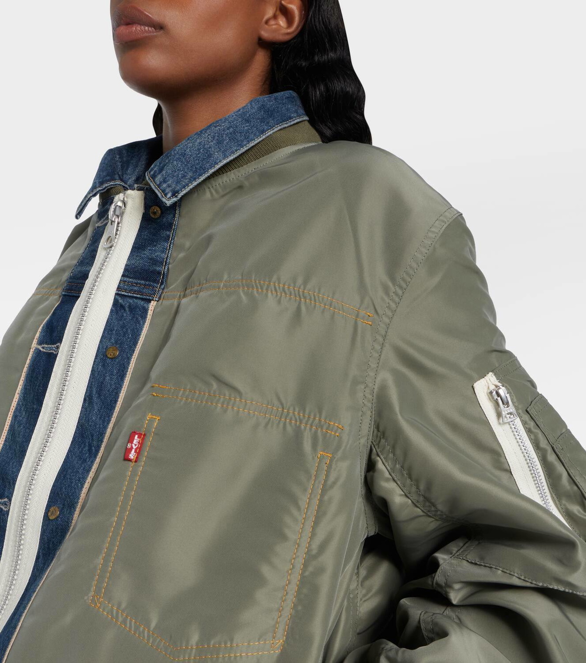 sacai Levi’s Reversible blouson カーキ　XL/4 Levi's® X Sacai Men's Denim X Nylon Twill Reversible Blouson