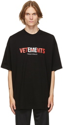 VETEMENTS Black Jersey Canada Logo T-Shirt