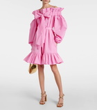 Patou Bow-detail ruffled faille minidress