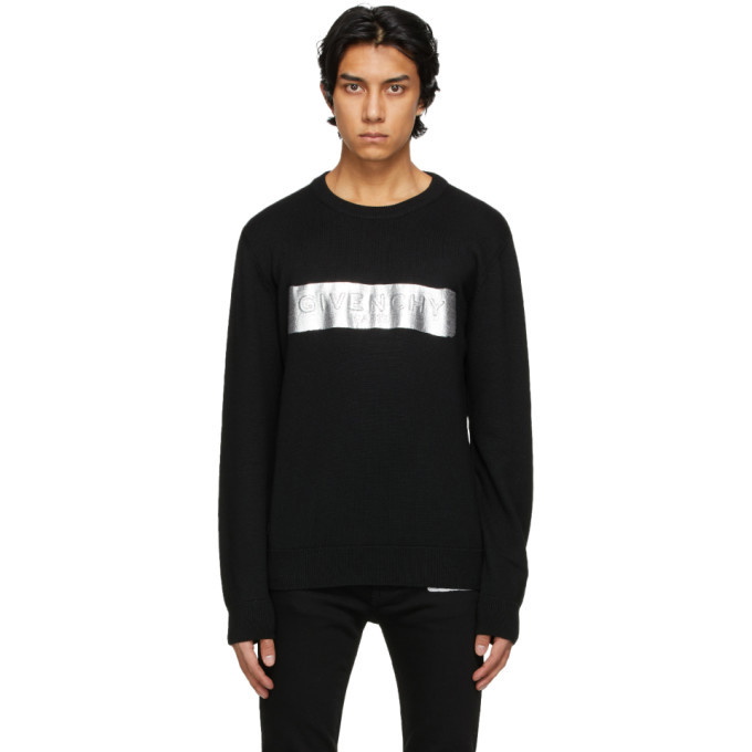 Photo: Givenchy Black and Silver Latex Band Sweater