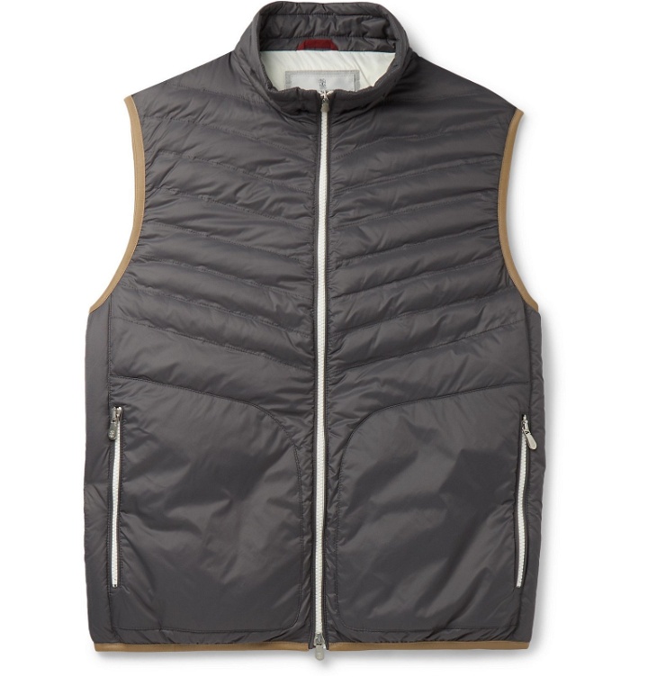 Photo: Brunello Cucinelli - Quilted Shell Down Gilet - Gray