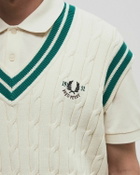 Fred Perry CABLE KNIT TENNNIS TANK Beige Mens Vest