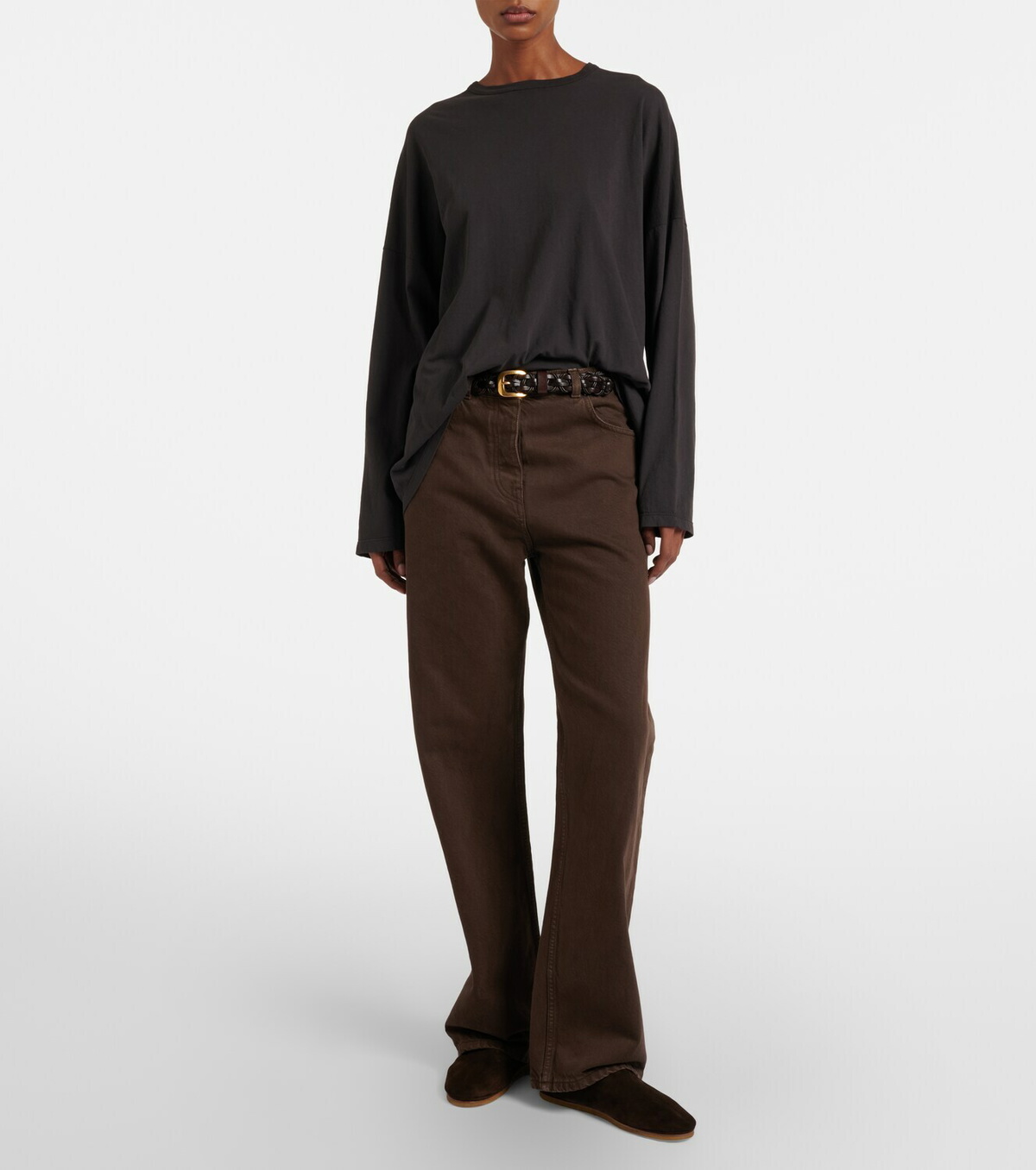 The Row Perrick suede ballet flats
