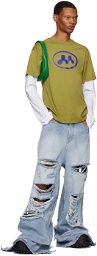 Mowalola Green Walkman Skater Long Sleeve T-Shirt