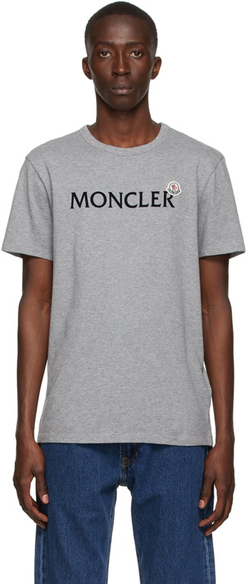 Photo: Moncler Grey Lettering Graphic T-Shirt