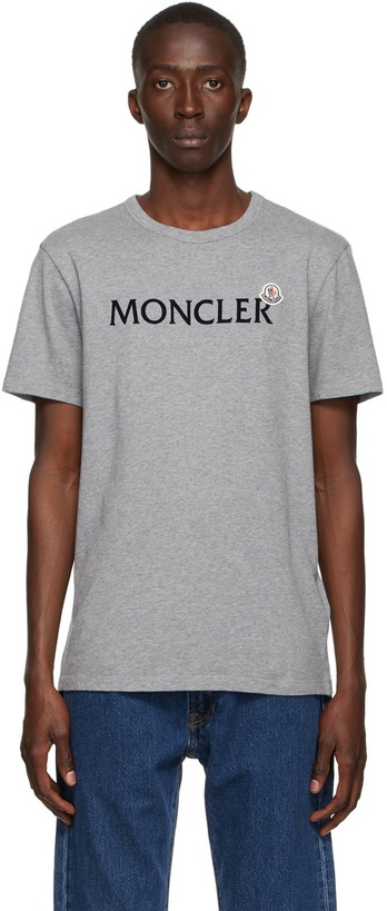 Photo: Moncler Grey Lettering Graphic T-Shirt