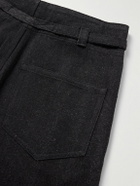 Kartik Research - Fauji Belted Embroidered Cotton-Twill Trousers - Black