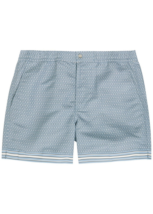 Photo: Che Lucena Printed Shell Swim Shorts Light Blue
