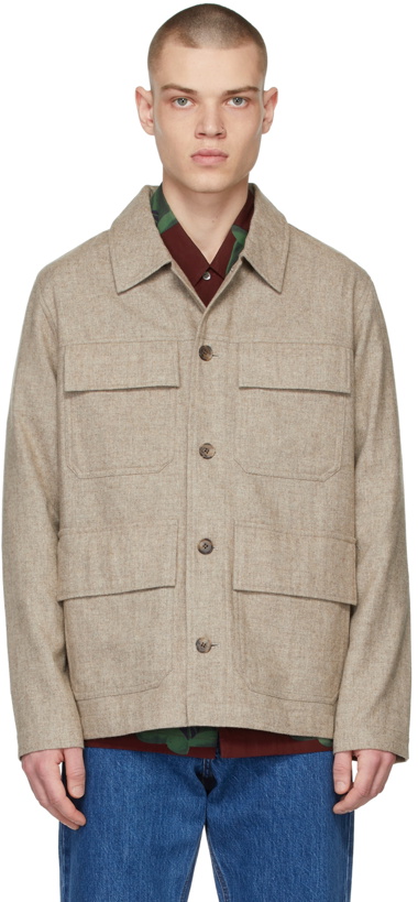 Photo: Wood Wood Taupe Clive Wool Shirt