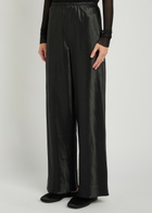 Maria Mcmanus Straight-leg Satin Trousers Black