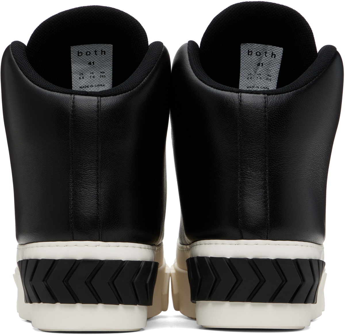 both Black Tyres Platform Hi-Top Padded Sneakers